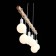 Suspended EVOLUCE lamp. SL1142.503.06. Bagetti. 6x60 watts, E27, 85x4x29 cm, white color, light wood