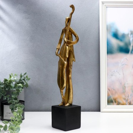 Souvenir Polystone Series Musicians "Smugusist" Gold 47x8x8 cm-1