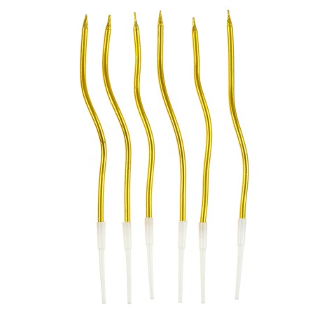 Set of candles in the cake 6 pcs. serpentine + 5 balls, gold, silver-3