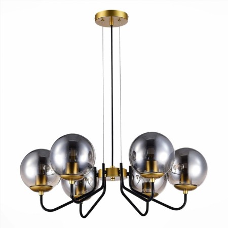 Suspended EVOLUCE lamp. Sle1097-303-06. Scorze. 6x60 watts, E27, 65x65x23 cm, matte gold color-3
