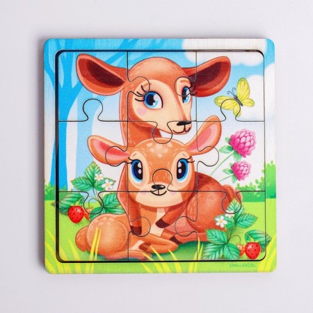 Puzzle "Deer and Olenenok", 9 details-2