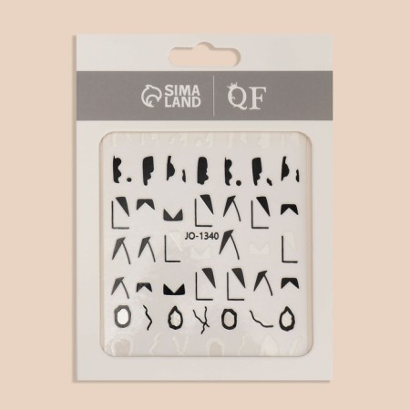 Nail stickers "Geometry", black/white color-3