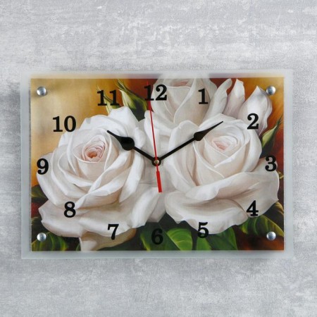 Carty clock is wall, series: flowers, "flowers", 25x35 cm