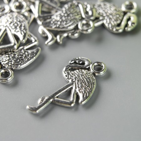 Decor for creativity Metal "Flamingo" silver 2.3x1.3 cm