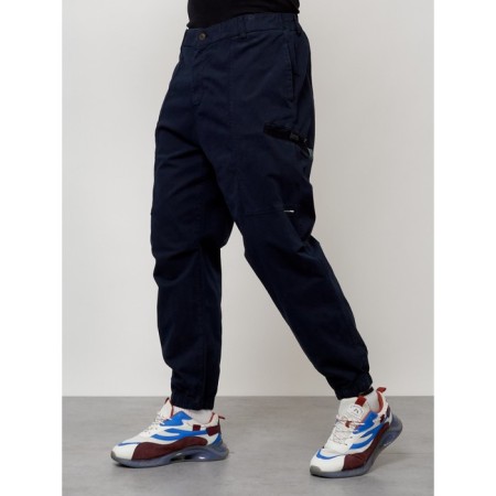 Cargo jeans men, size 44-46, dark blue color-1