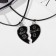 Kulons "Uenubles" flower and heart, black color on a black lace, 45 cm