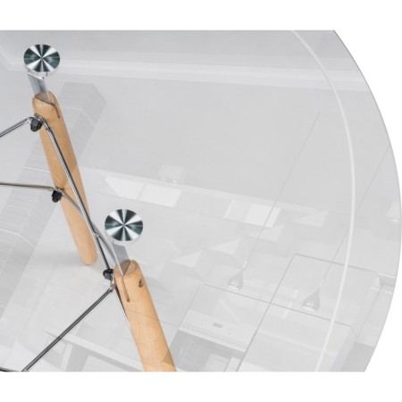 Glass table PT-151 Buka / Metal, natural 90x90x76 cm-3