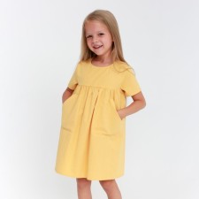 Children's dress with KAFTAN pocket, p. 30 (98-104), yellow