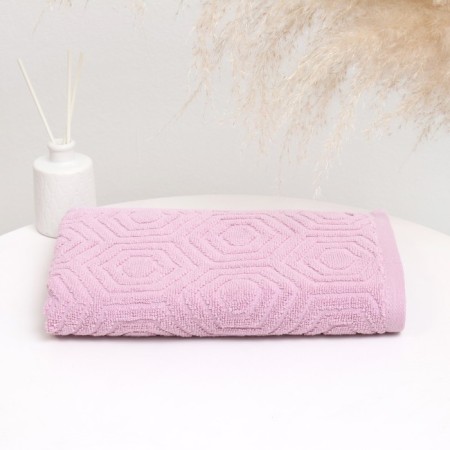 Tainted canvas "rhombus", pink color, 70x130 cm, cotton, 450g/m