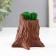 Concrete Kashpo "stump" 7.5x8.5x7 cm dark brown with moss (moss stabilized)