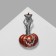 Brooch "Pumpkin" with a ghost, orange color in silver