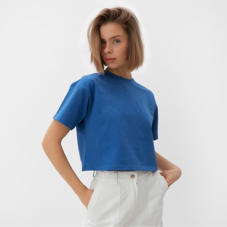T-shirt shortened female Minaku Oversize Fit: Color Electro, Rr. 44