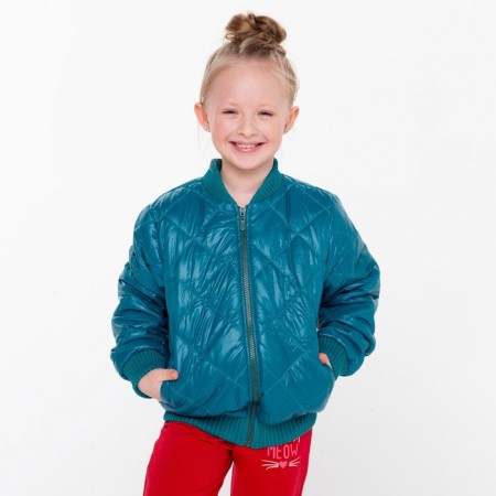 Jacket for girls, green color, height 104 cm-4