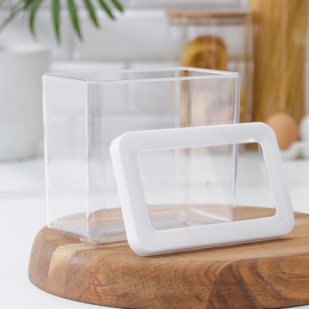 Container for bulk products "Step", 1.7 l, 16 × 10 × 14 cm, white color-1