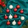 Set of balls plastic D-4 cm, 12 pcs "Melody" waves shine, white red
