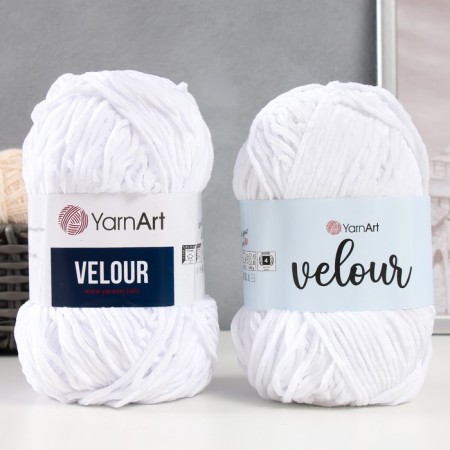 Yarn "Velour" 100% micropoliester 170m/100g (840 white)