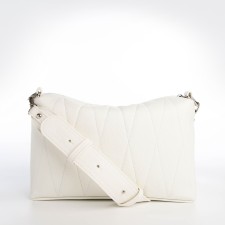 Female bag over the shoulder Textura, medium size, white color