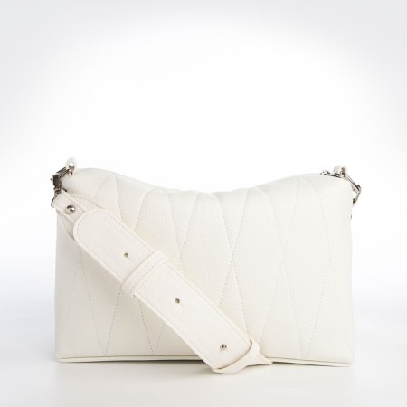 Female bag over the shoulder Textura, medium size, white color