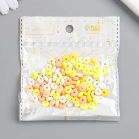 Beads for the creativity of PVC "Ring. Citrus" set of 112 pcs 0.7x0.7x0.3 cm-3