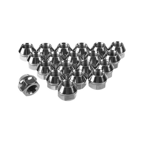 Nuts 12x1.5 mm, height 17 mm, turnkey 19 mm, cone, open, chrome