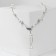 Beads "Fleur" balls, white color in silver, adjustable length, No. 12, beads No. 16, No. 20, 40 cm