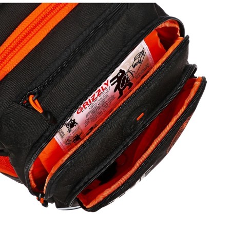 School backpack, 40 x 25 x 22 cm, Grizzly, ergonomic back, laptop department, black/orange-8