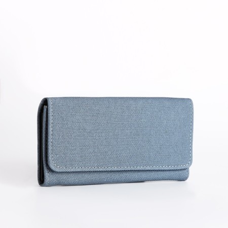 Women's wallet on the button, blue color