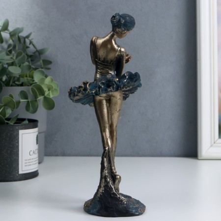 Polystone souvenir "Ballerina in position" under bronze 22x7.5x8 cm-3
