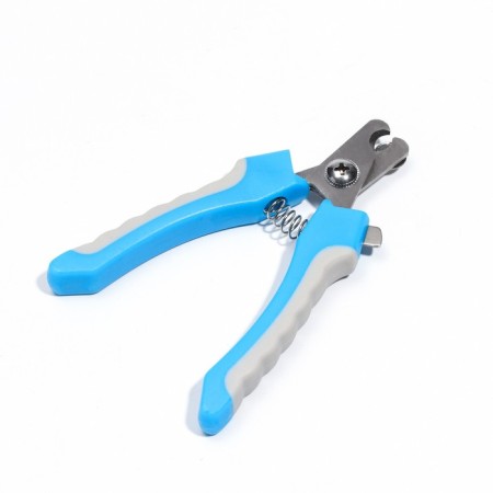 Small side claws with non -slip handles, a hole of 9 mm, blue with gray