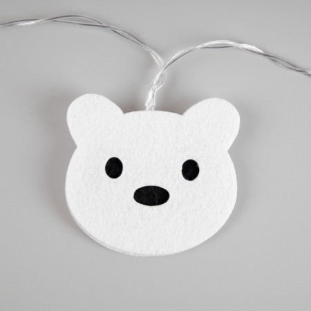 Garland “thread” 1.35 m with nozzles “Eskimo”, IP20, transparent thread, 10 LED, white glow, AAH2-6
