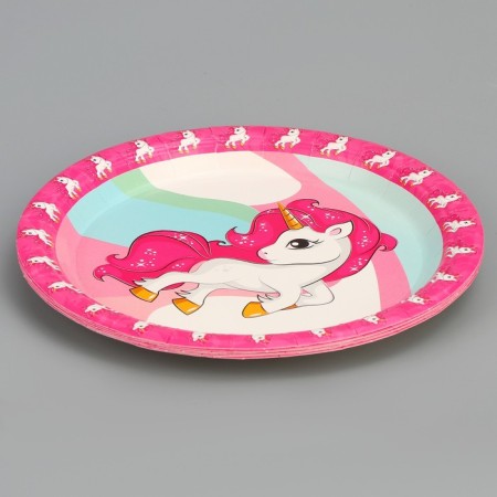 Paper plate "Unicorn", 6 pcs.-1