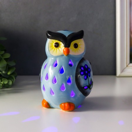 Souvenir Ceramics Light "Blue Filin with Flower" from the solar battery 13.5x9.5 cm-6