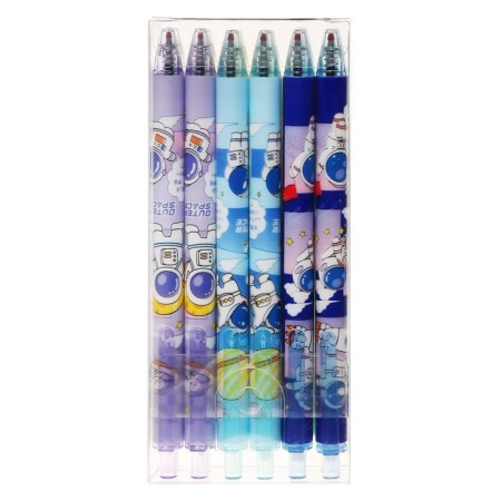 A set of ballpoint pens 12 pieces, 0.5mm, automatic, a body with a pattern, black ink, mix-3