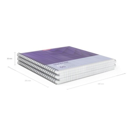 A notebook of 60 sheets in a cage on a spiral Erichkrause Duotone Next, cover coated cardboard, hard substrate, offset unit, white 100%, mix-8