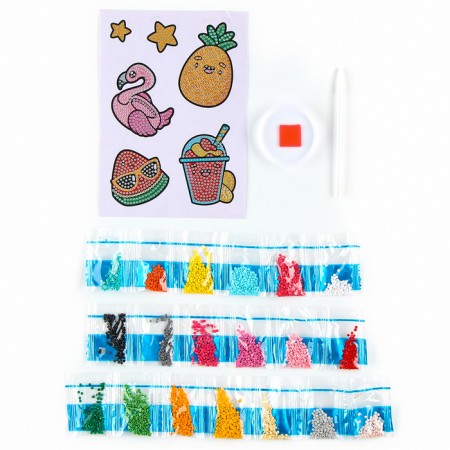 Diamond mosaic-sticker with full filling for children "Bright Summer", a set for creativity-2