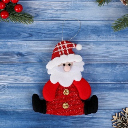 Soft suspension "Santa Claus sitting" 11,5x13.5 cm, white-red