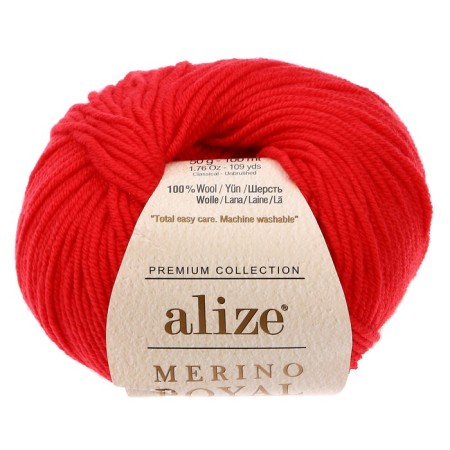 Yarn "Merino Royal" 100% wool 100m/50g (56 red)-1