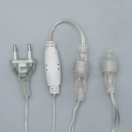 Garland "fringe" 3 × 0.9 m, IP44, UMS, transparent thread, 232 LED, yellow glow, 220 V-3
