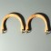 Handles for the bag are wooden, with half rings, 10.3 × 8 cm, 2 pcs, beige/gold color