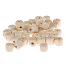 Beads wooden cubes 10x10 mm (set 40 pcs) without coating