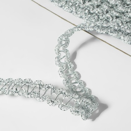 Decorative braid, 10 mm, 10 ± 1 m, silver color-1
