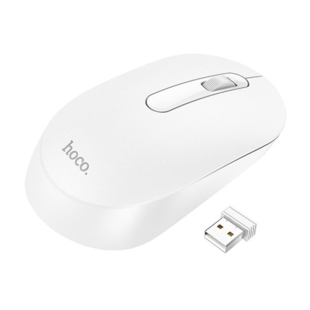 Hoco GM14 mouse, wireless (2.4), optical, 1200 dpi, white-1