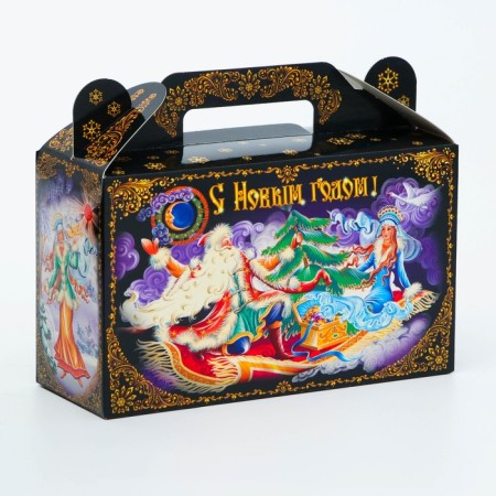 New Year. Gift box New Year's gift Small "Winter Fun" 17.5 x 7 x 10.5 cm.-1