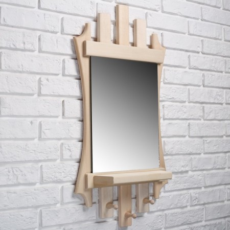 Mirror "Carved Laralger" with a shelf 3 hook, 75 × 40 cm-2