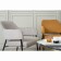 Wendy armchair, 640 × 685 × 740 mm, textured Shenill, color gray color
