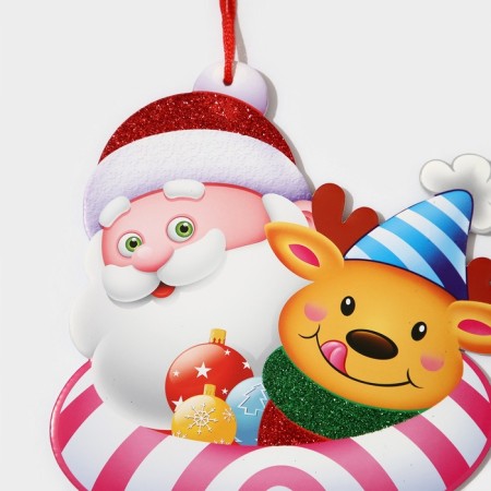 Decorative decoration (suspension) "Santa Claus and Deer" 35x24 cm-3
