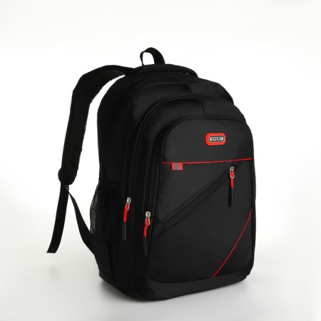 Youth backpack from lightning textiles, 5 pockets, black/red color-2