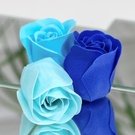 Soap roses, turquoise and blue, set 4 pcs.-5