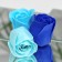 Soap roses, turquoise and blue, set 4 pcs.