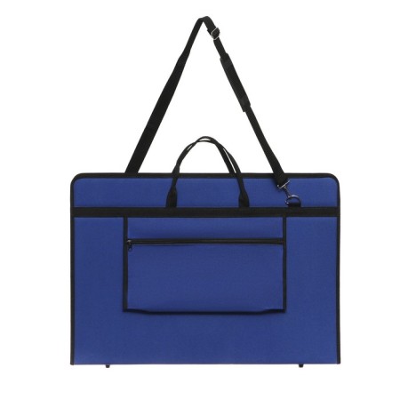 Folder for drawings and drawings for artists A2, 650 x 450 x 40 mm, with handles, textile, with pockets, "inspiration" 1B21, blue-4